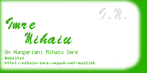 imre mihaiu business card